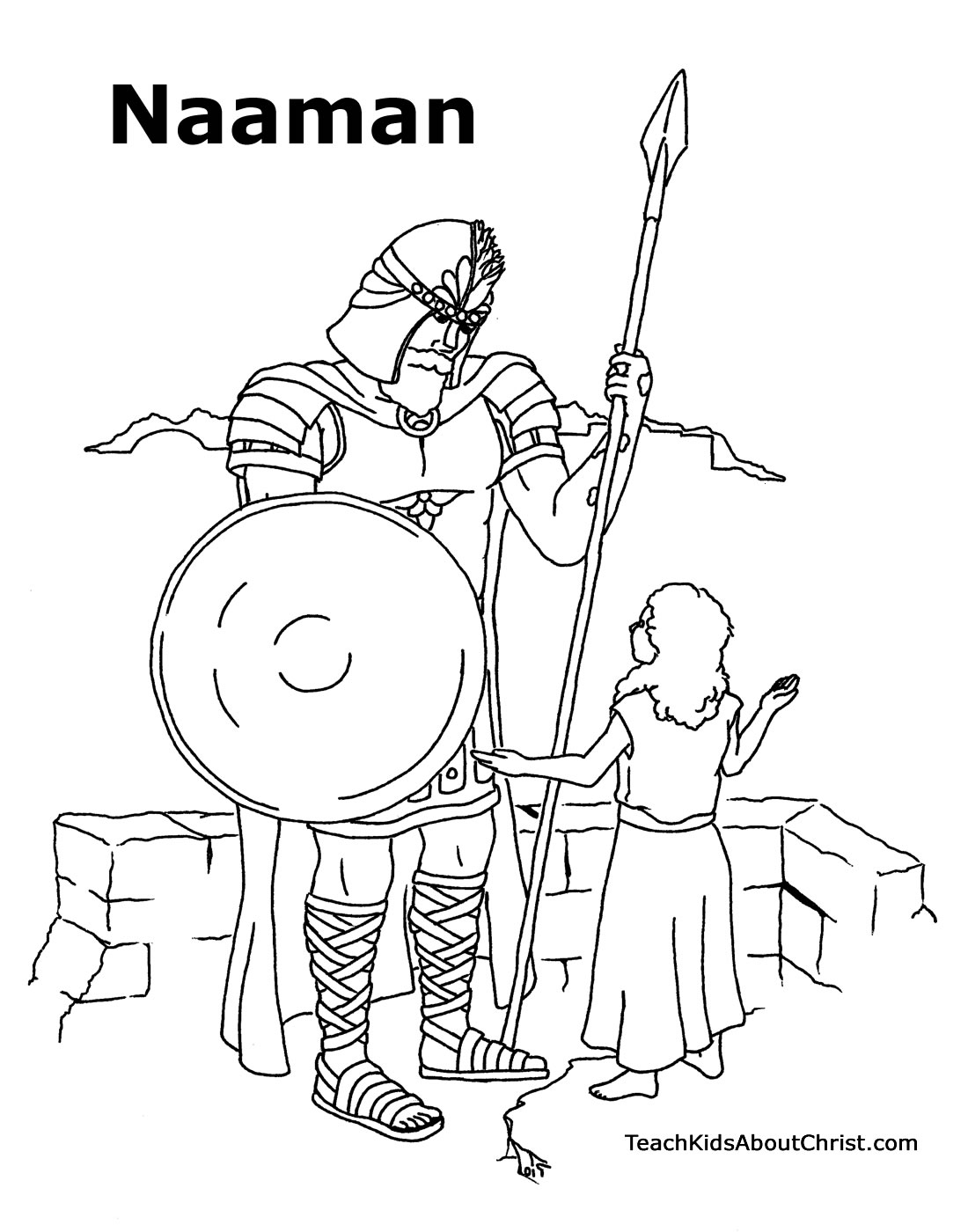 naaman and the servant girl coloring pages - photo #3